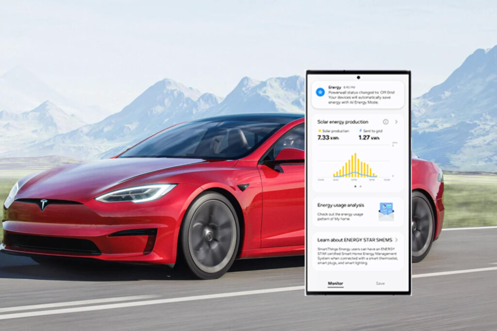 samsung i tesla ogłosiły współpracę na targach CES 2024 w kontekście SmartThings Energy
